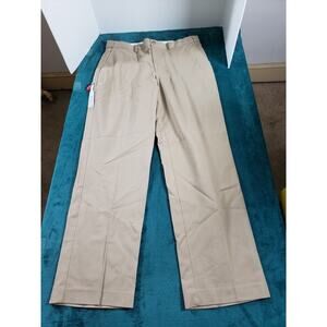 Architect Dress Pants Mens Beige Size 36x32 Stretch Career Khaki Chino Flat NWT